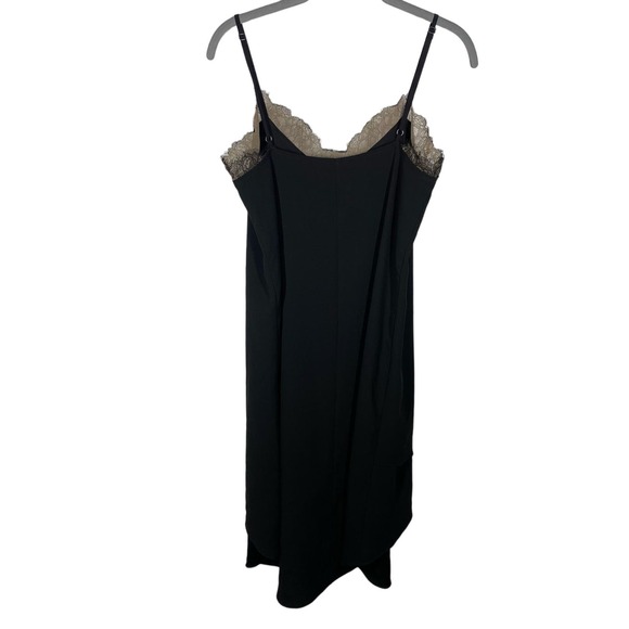 BCBGMaxAzria Astrella High Low Lace Slip Dress Black Cream Womens Size Small - Picture 4 of 6